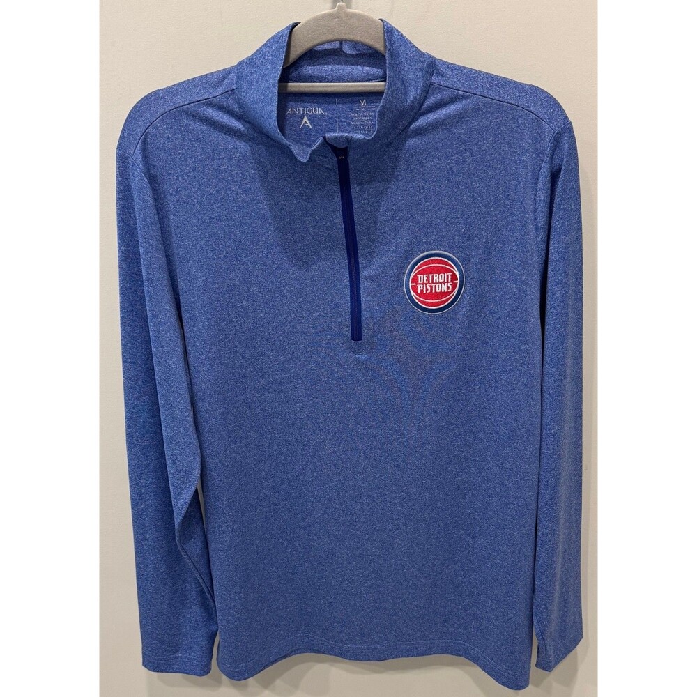 Detroit Pistons - Antigua 1/4 Zip Pullover - Men’s Size Medium - Blue - NBA